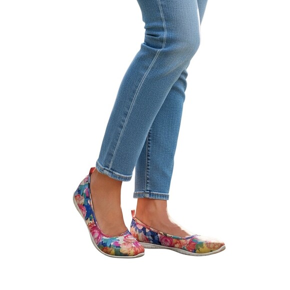 Skechers Shoes - Skechers Air Cooled Memory Foam Flats Womens US 7 Multicolor Floral Print SlipOn